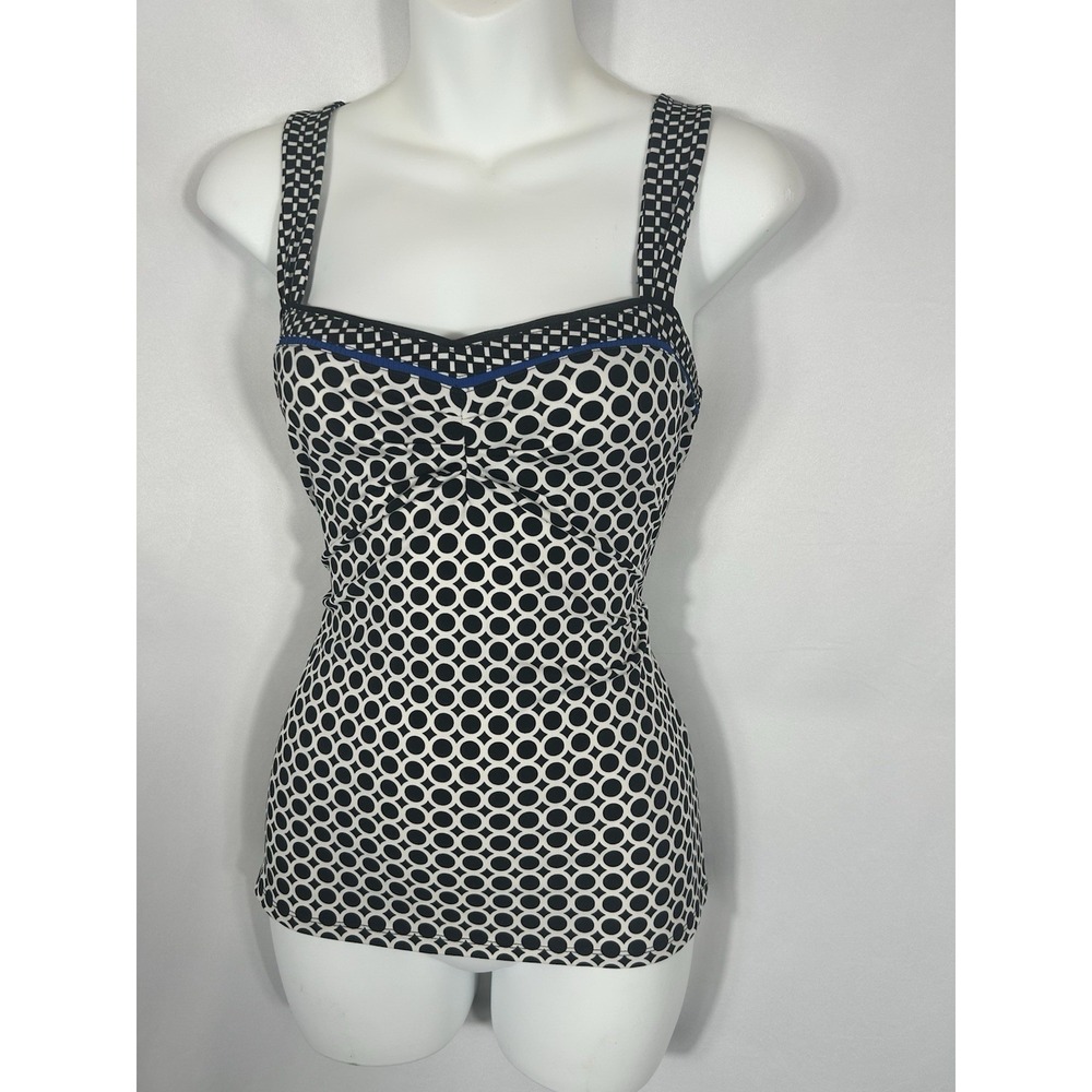 WHBM Vintage Geo Dot Fitted Babydoll Top Y2K Mallcore Boho Preppy Going Out Club